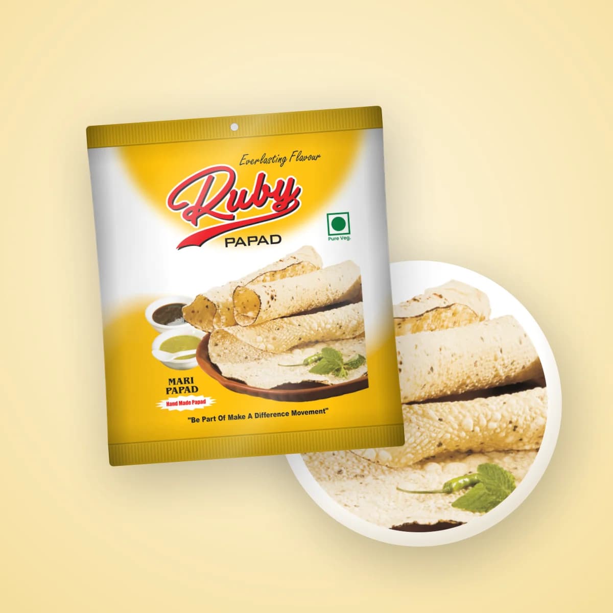 Ruby handmade papad pack